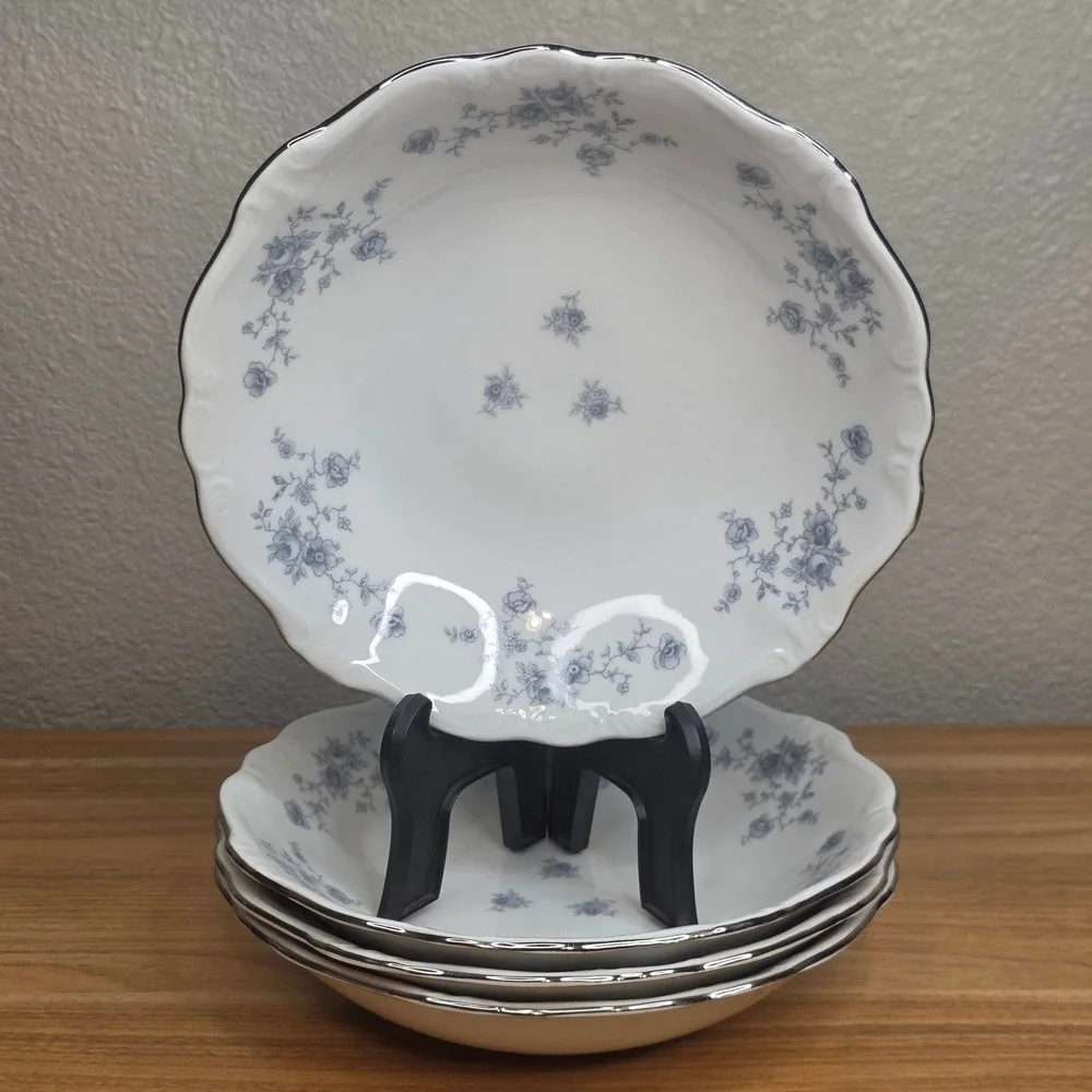 Set Of 4 Johann Haviland Blue Garland Bavaria Germany 7 5/8